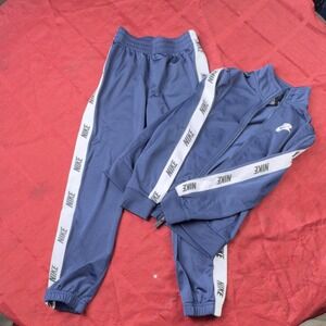 Nike Kids Track Jacket Youth Large 7 Blue Zip Up Athletic Sportswear